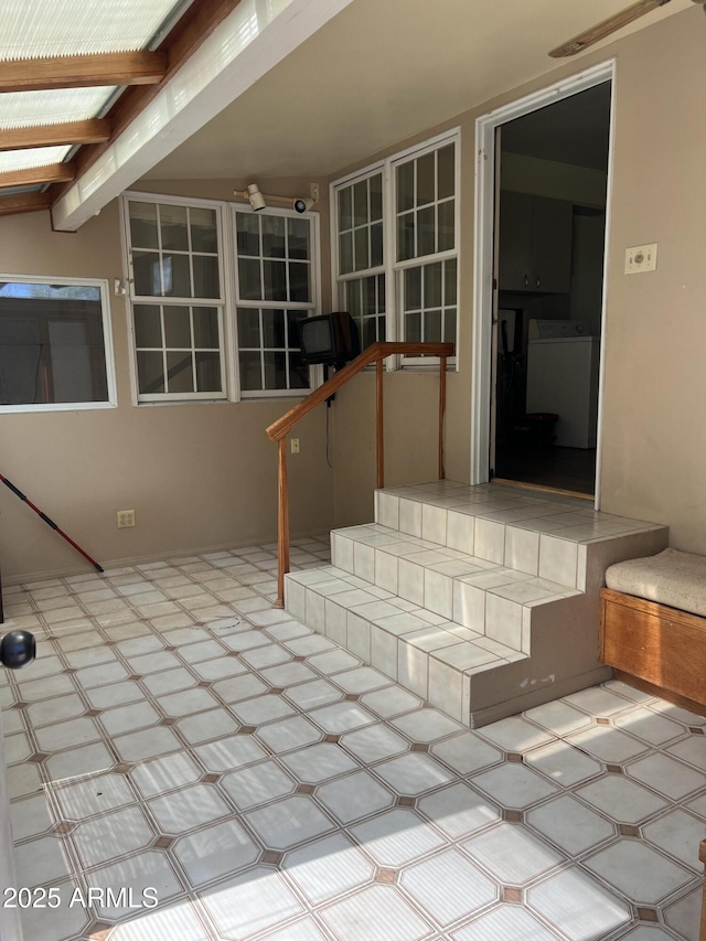 view of patio with washer / dryer