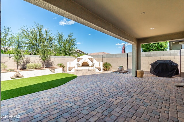 view of patio with grilling area