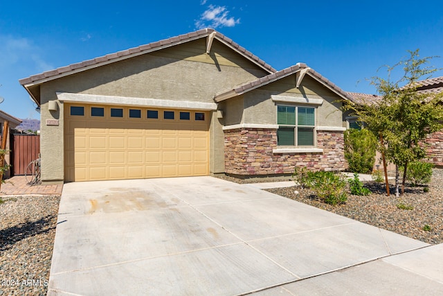 view of front of house with a garage