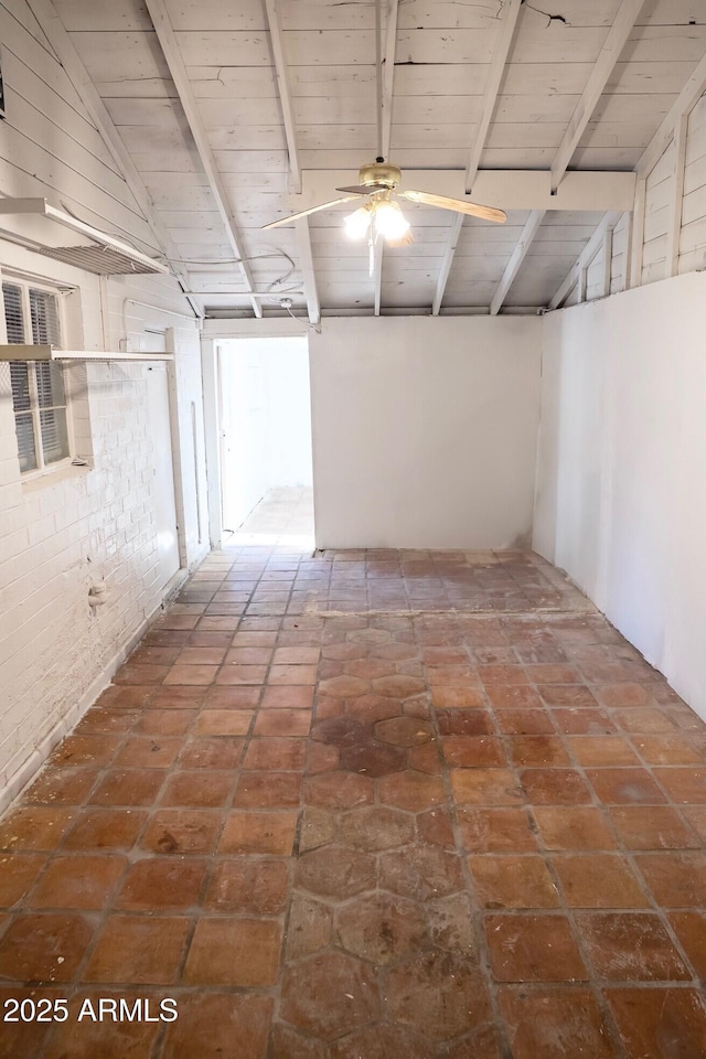 1914 W Colter St, Phoenix, AZ 85015 - basement with a ceiling fan and brick wall