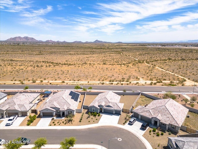 aerial view with a mountain view