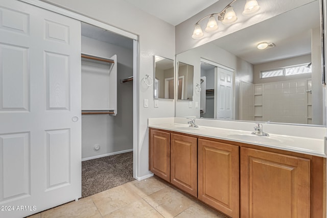 bathroom featuring vanity and tile patterned flooring