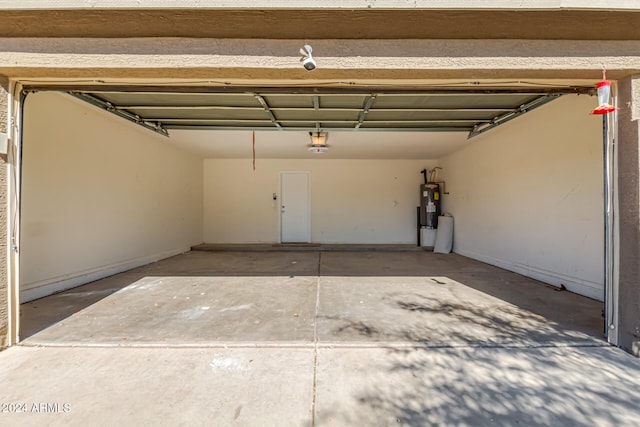 garage with electric water heater