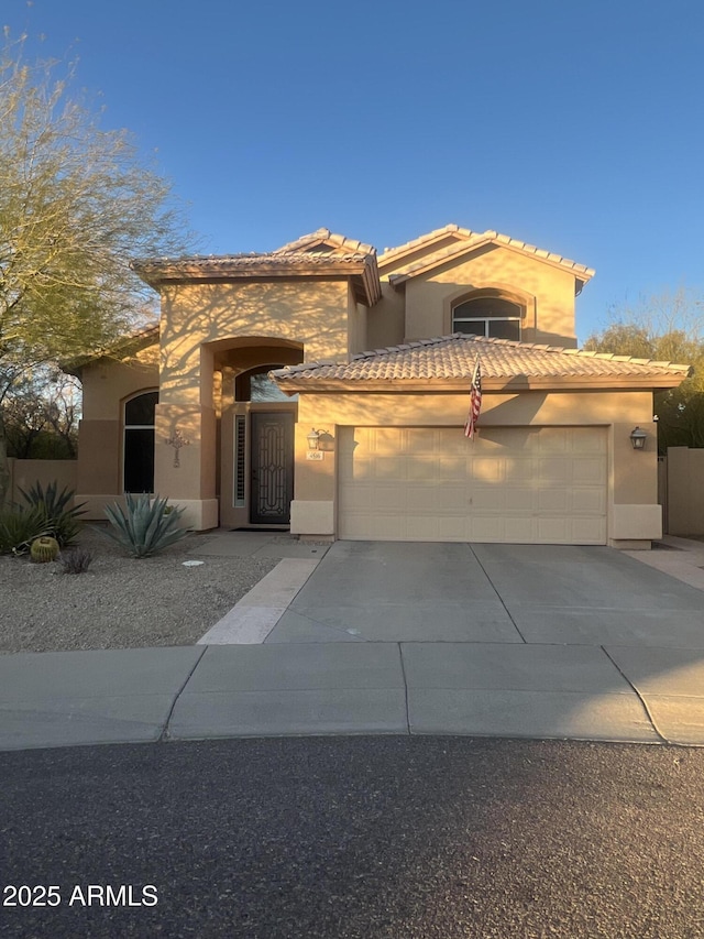 view of front of house with a garage