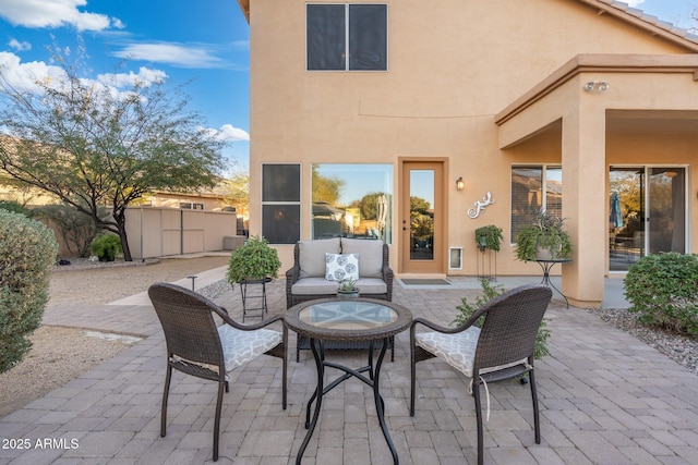 view of patio / terrace featuring an outdoor living space