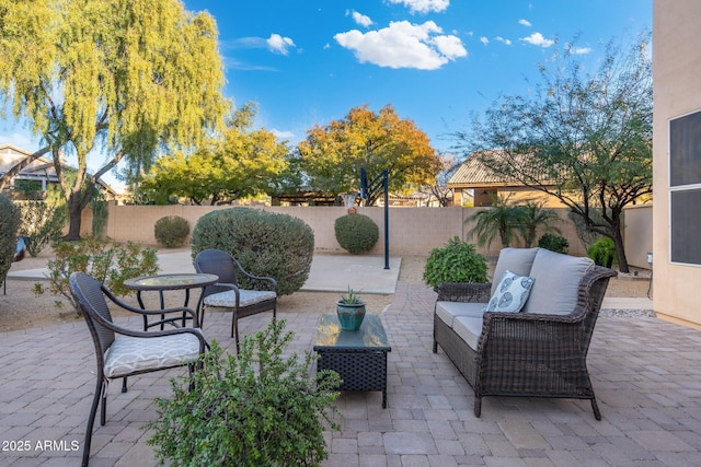 view of patio / terrace featuring outdoor lounge area