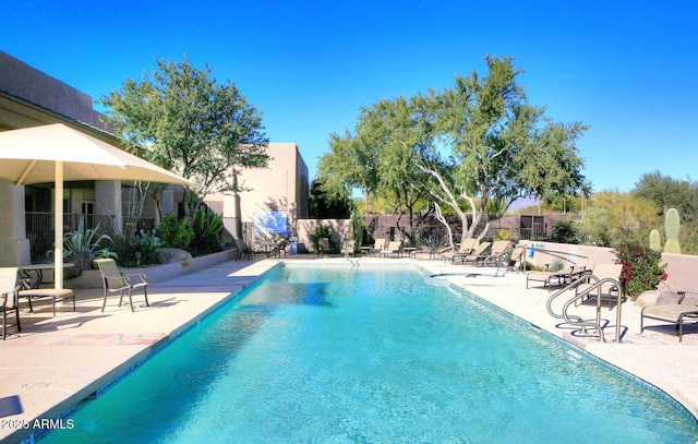 view of pool with a patio area