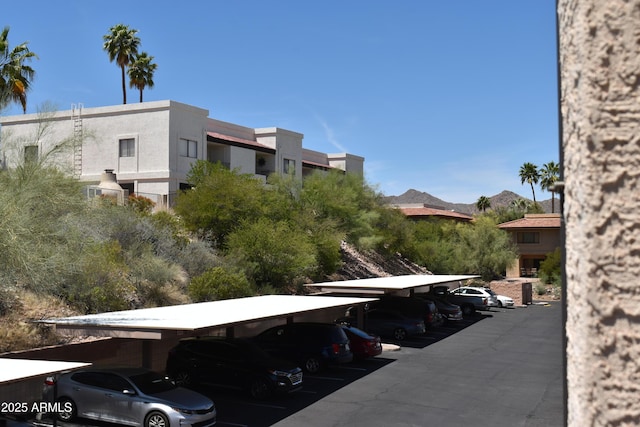 exterior space featuring a mountain view