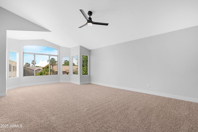 641 W Oriole Way, Chandler, AZ 85286 - empty room with ceiling fan, carpet, and lofted ceiling