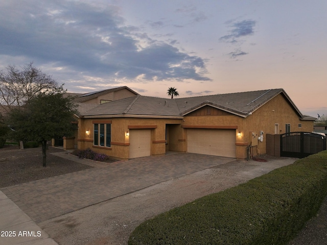 view of front of home featuring a garage