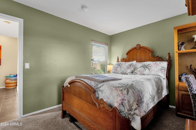 bedroom with carpet floors