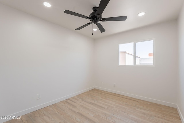 5132 N 83rd St, Scottsdale, AZ 85250 - unfurnished room featuring baseboards, ceiling fan, recessed lighting, and light wood finished floors