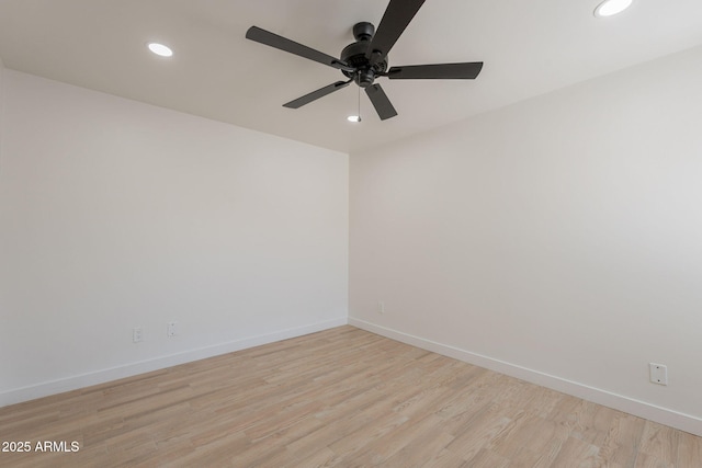5132 N 83rd St, Scottsdale, AZ 85250 - empty room with ceiling fan, recessed lighting, baseboards, and light wood-style floors