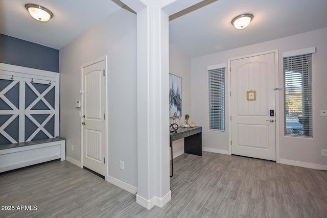 foyer featuring light hardwood / wood-style flooring