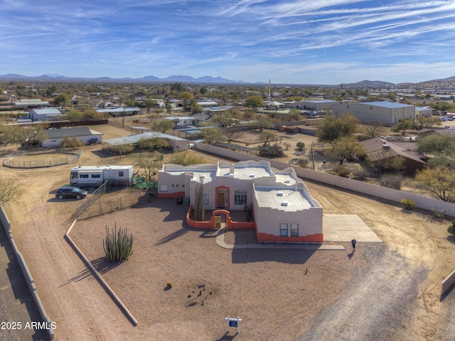 drone / aerial view with a mountain view