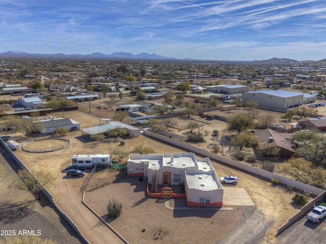 aerial view with a mountain view