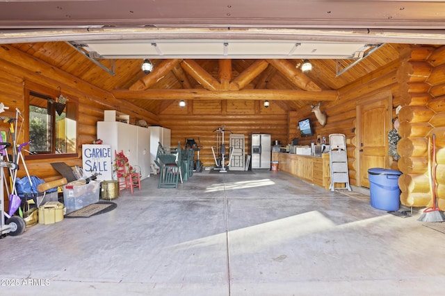 view of garage