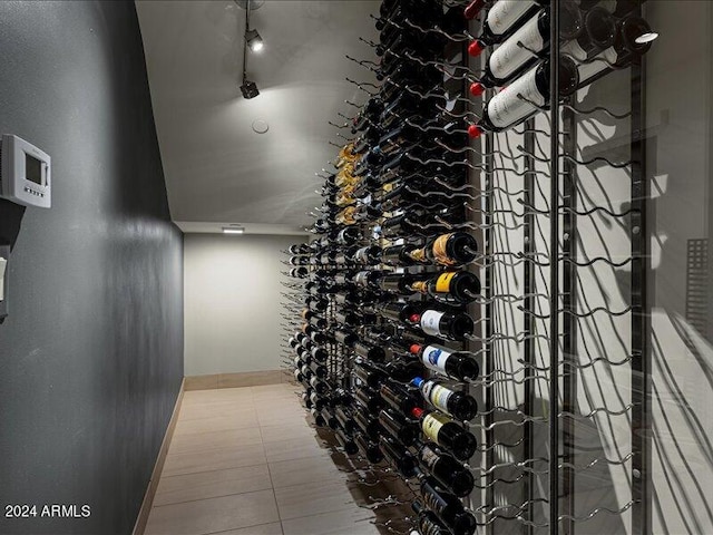 wine room featuring tile floors