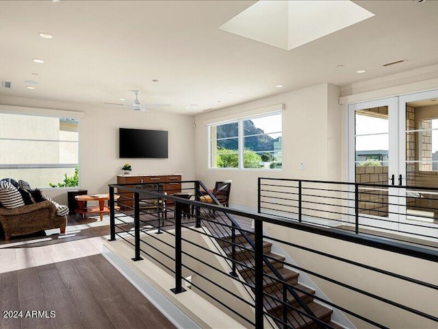 interior space with hardwood / wood-style flooring