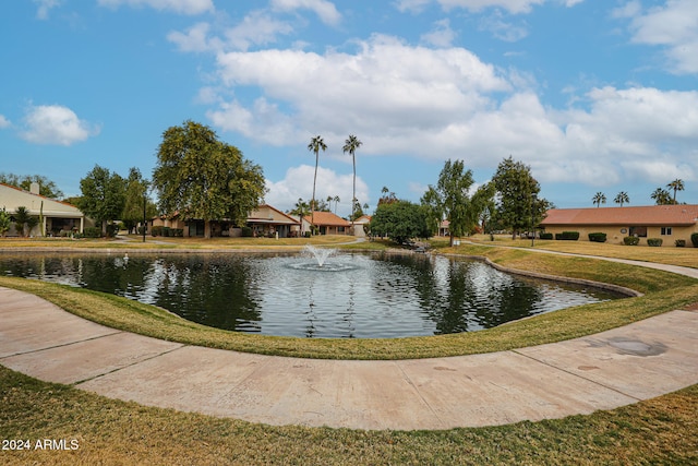 view of community featuring a water view