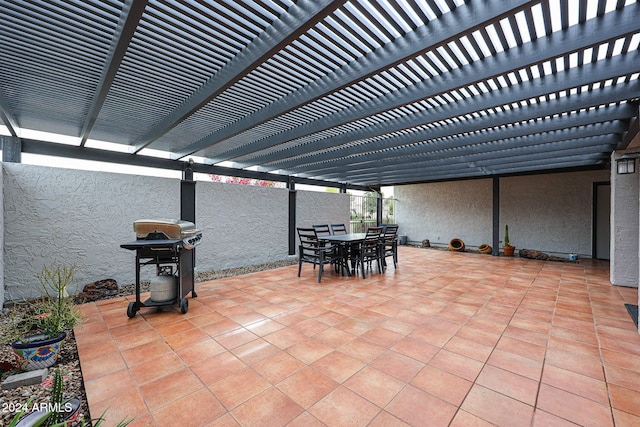 view of patio / terrace featuring a pergola and grilling area