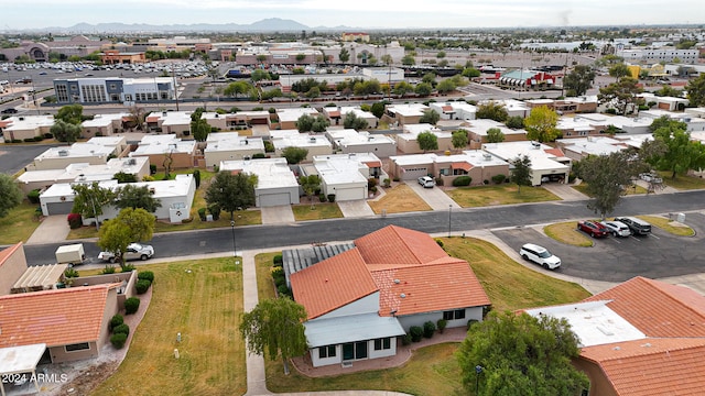 aerial view with a mountain view