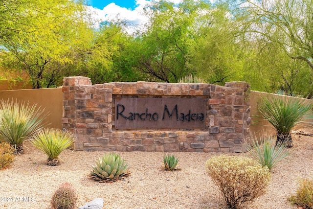 view of community sign