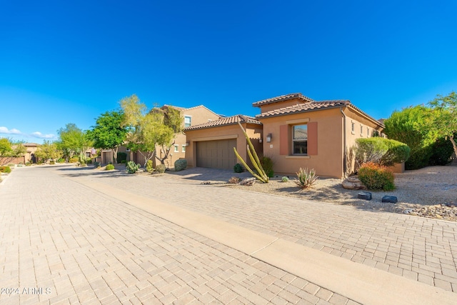 view of front of house with a garage