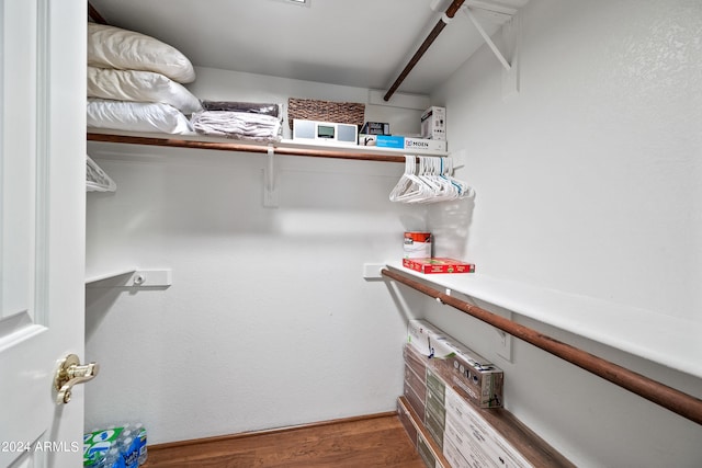 spacious closet with hardwood / wood-style floors