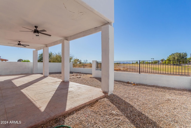 view of patio / terrace with ceiling fan