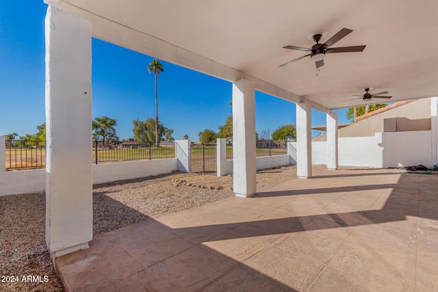 view of patio with ceiling fan