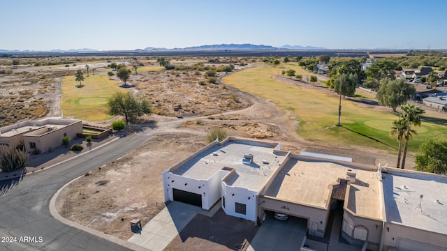 birds eye view of property featuring a mountain view