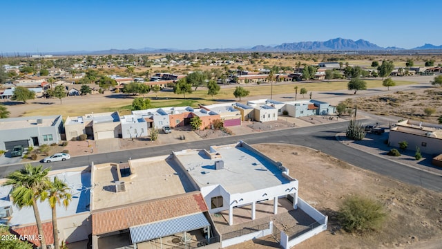 aerial view with a mountain view