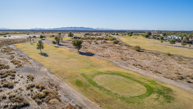 drone / aerial view featuring a mountain view and a rural view