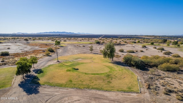 drone / aerial view with a mountain view