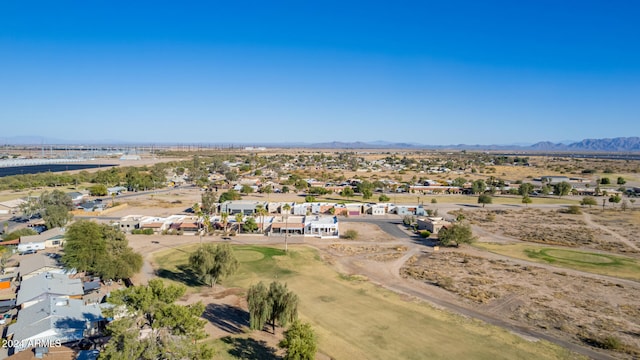 birds eye view of property featuring a mountain view