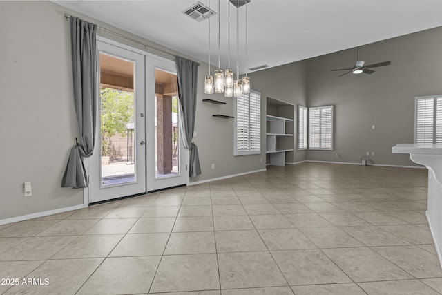 1162 E Ranch Ct, Gilbert, AZ 85296 - unfurnished dining area featuring french doors, plenty of natural light, and light tile patterned flooring