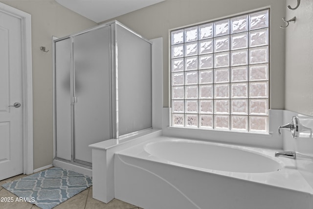1162 E Ranch Ct, Gilbert, AZ 85296 - full bathroom featuring a shower stall, a bath, and tile patterned flooring