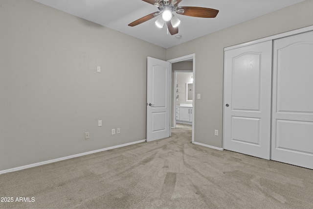 1162 E Ranch Ct, Gilbert, AZ 85296 - unfurnished bedroom with carpet flooring, baseboards, a closet, and a ceiling fan
