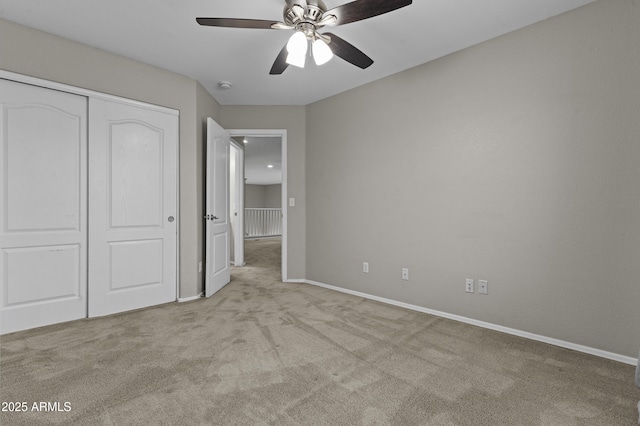 1162 E Ranch Ct, Gilbert, AZ 85296 - unfurnished bedroom featuring carpet flooring, a closet, baseboards, and ceiling fan