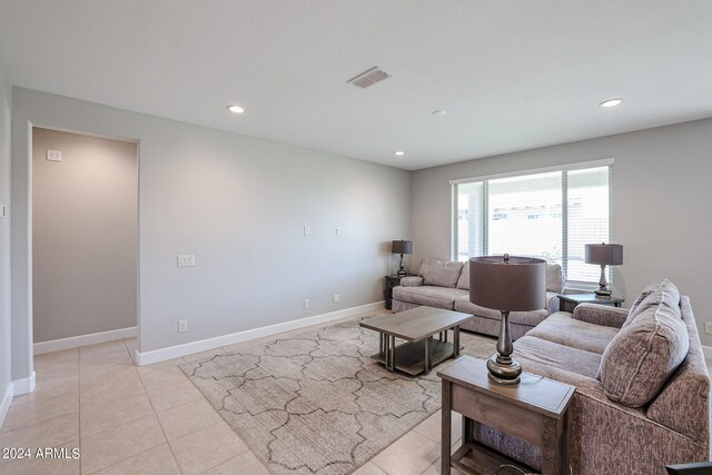 view of tiled living room