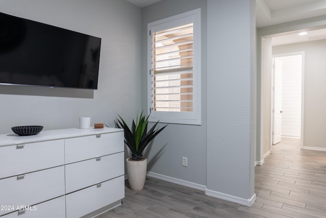 bedroom featuring light hardwood / wood-style floors