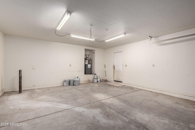 garage with electric water heater