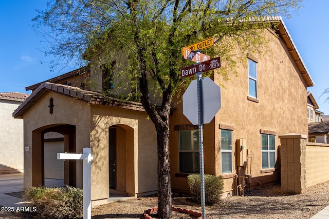 view of front of house with stucco siding