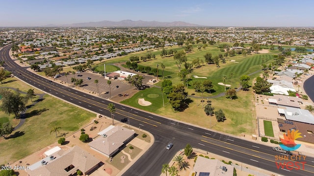 bird's eye view with a mountain view