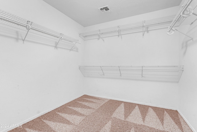 spacious closet with carpet flooring