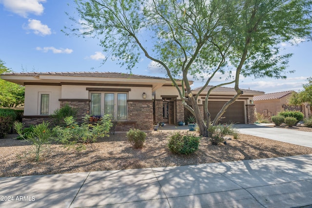 view of front of house with a garage