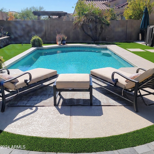 view of pool with a patio