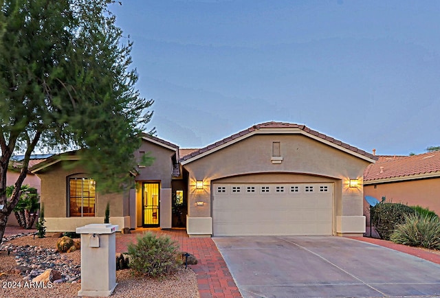 view of front of house featuring a garage