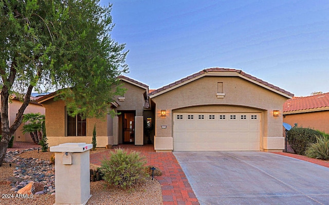 view of front facade with a garage